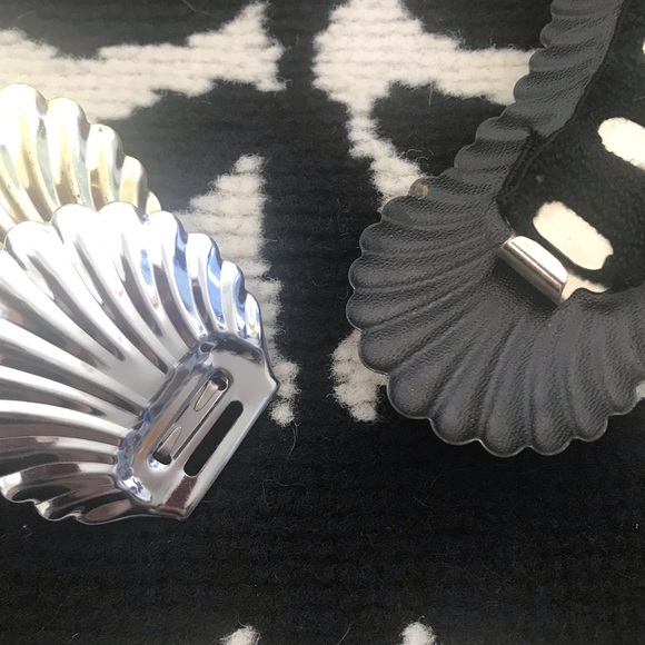 Vintage Mixed Metal Fisherman Sea Shell Nautical Elasticized Belt - Picture 7 of 8